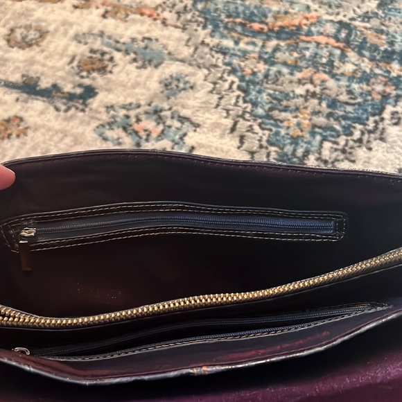 textured, navy, blue/gray clutch. - Picture 5 of 7